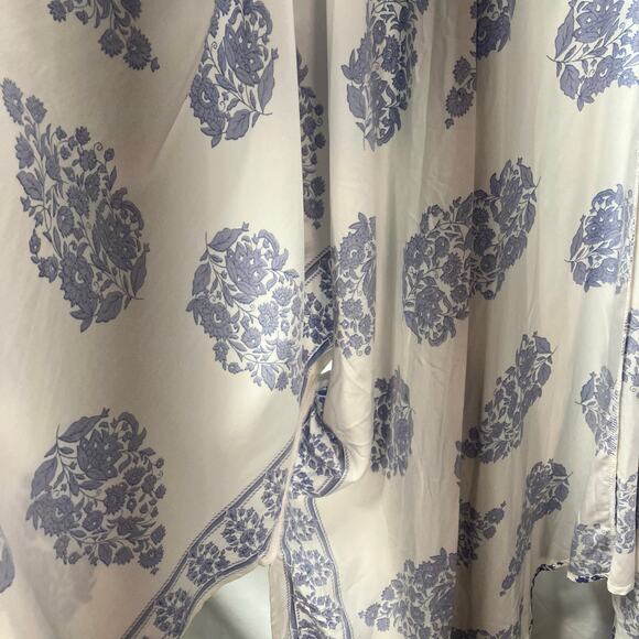 Haptics by Holly Harper Womens 2x Blue‎ White Floral Kimono Rayon Coastal - Picture 8 of 13